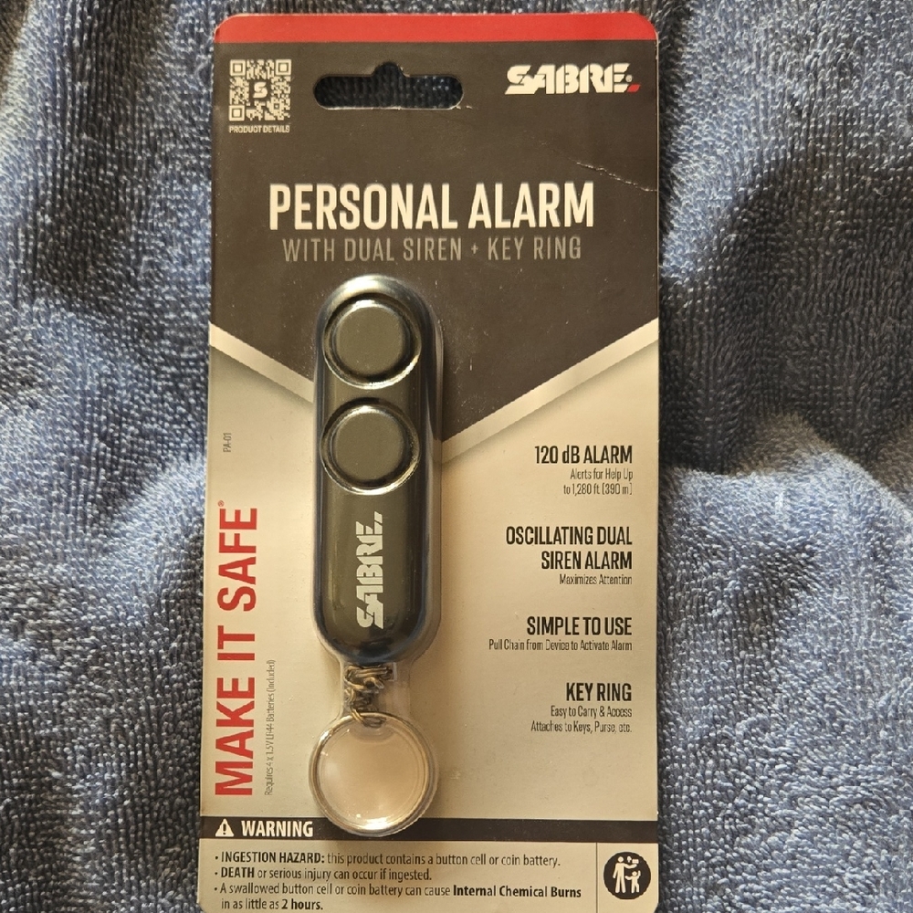 SABRE Black Personal Alarm with Key Ring